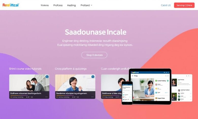 Platform Pendidikan Digital dengan tampilan berbagai fitur pembelajaran interaktif