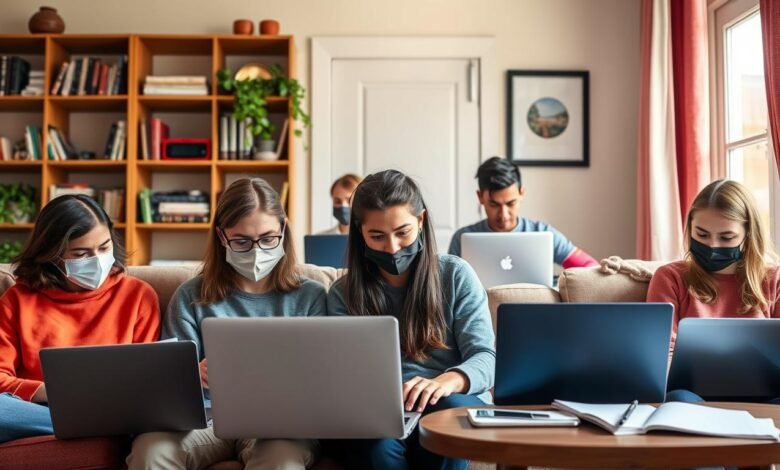 Students attending online classes during the e-learning effectiveness during pandemic period
